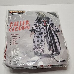 Spooktacular Killer Clown Kids Small 5-7 Halloween Cosplay Dressup Costume NOS